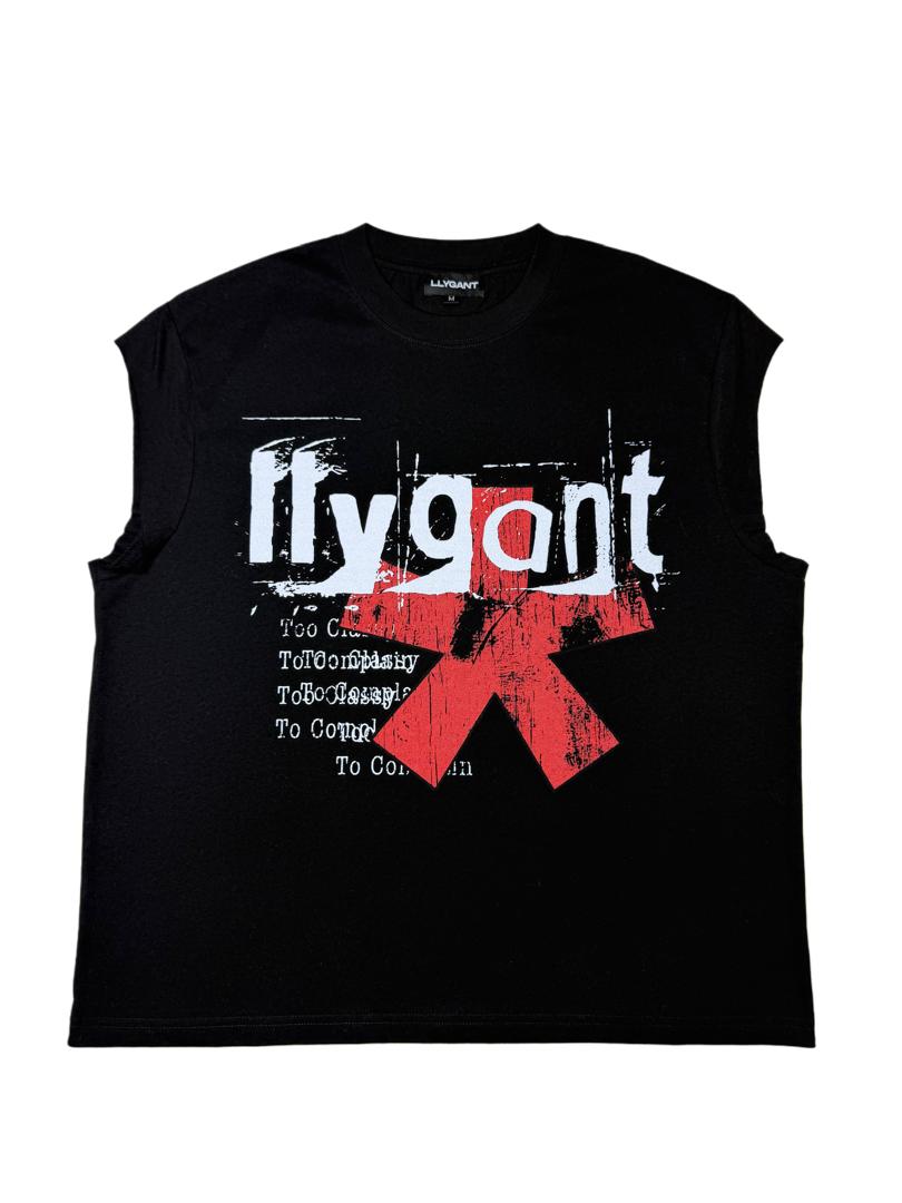LLYGANT BLACK SLEEVELESS TSHIRT