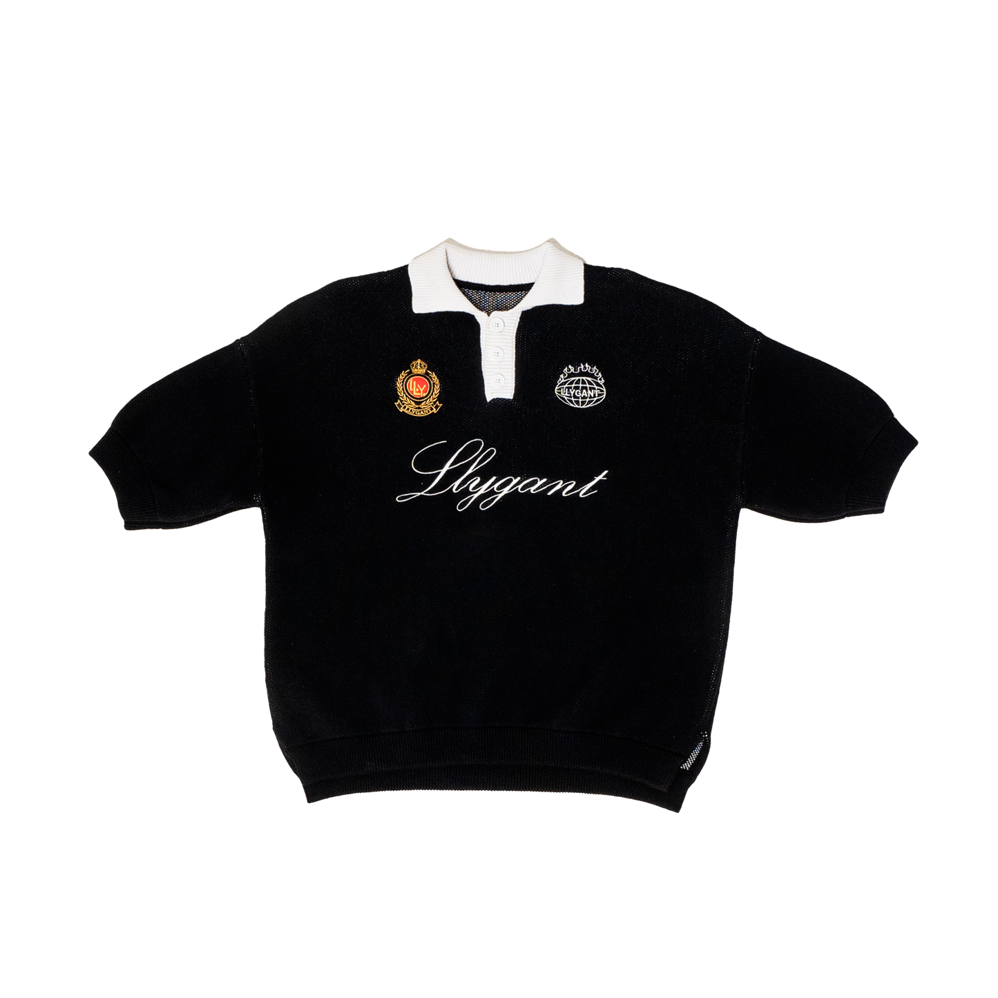LLYGANT KNITTED POLO BLACK