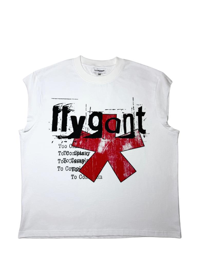 LLYGANT WHITE SLEEVELESS TSHIRT