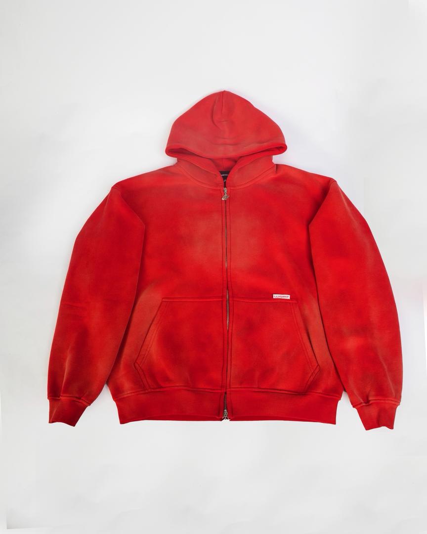 LLYGANT RED FADED HOODIE