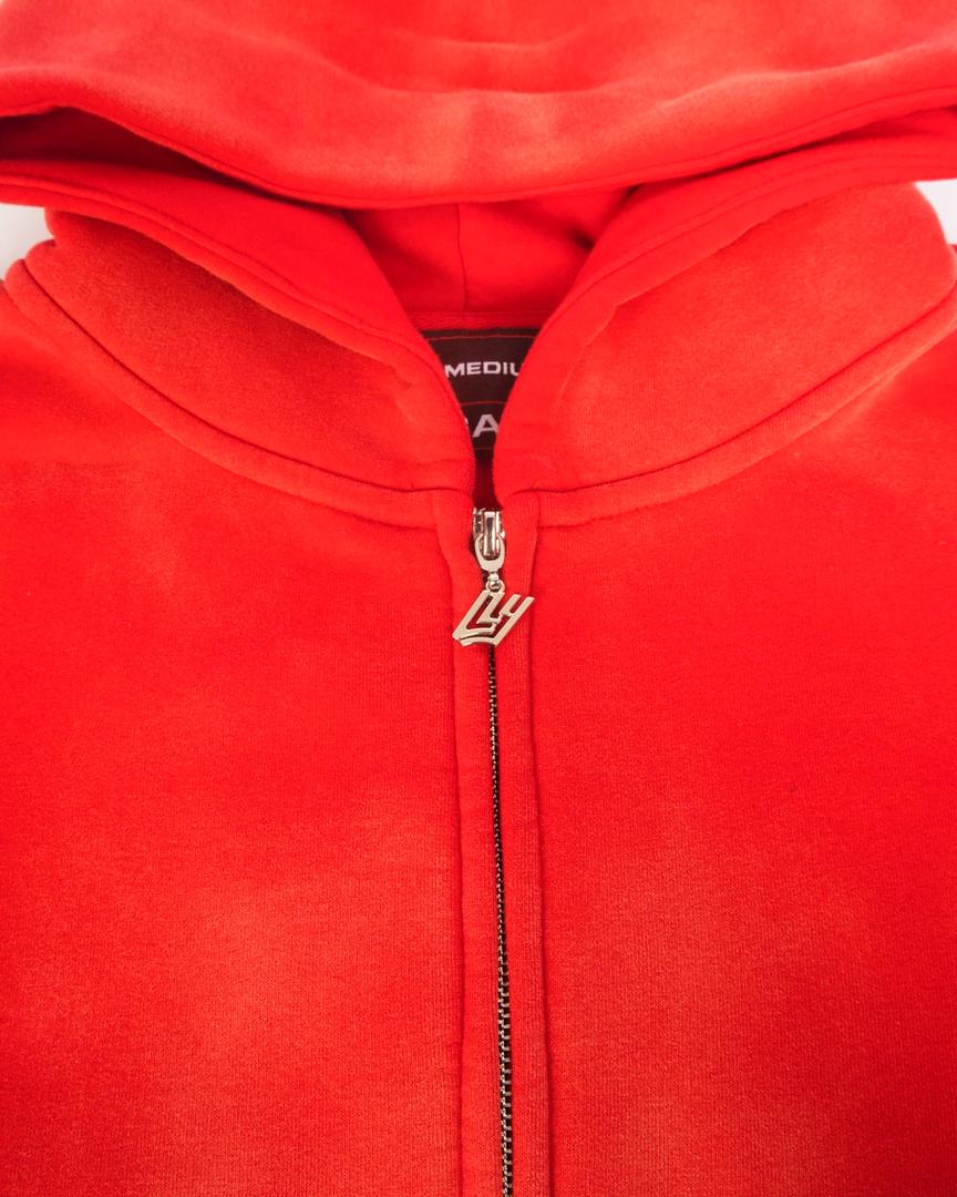 LLYGANT RED FADED HOODIE