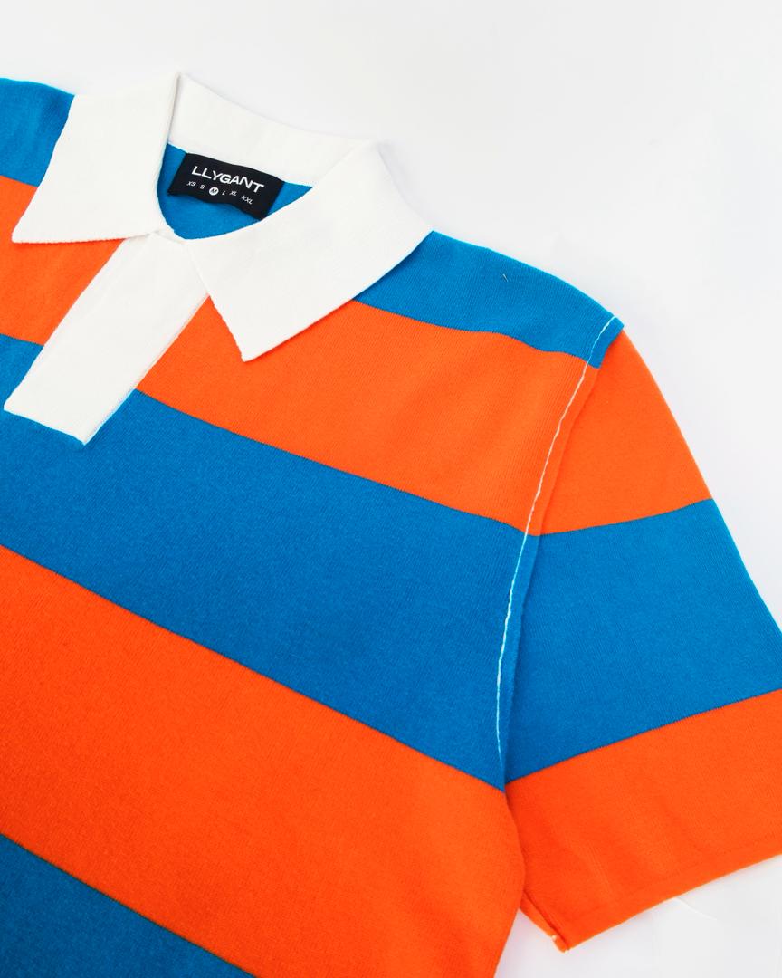 LLYGANT ORANGE STRIPE POLO